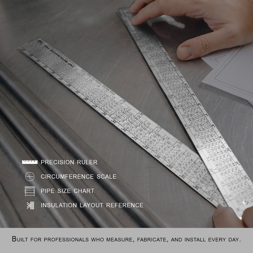 FMP MetalMaster Pro™ Professional Insulation & Metalworking Ruler (2 foot folding .8mm thick)