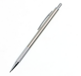 Pen for marking on metal with double and retractable tip.