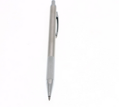 Pen for marking on metal with double and retractable tip.