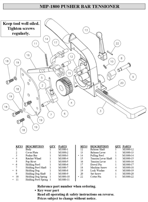 MIP-1800 HOLDING DOG (M1800-8)