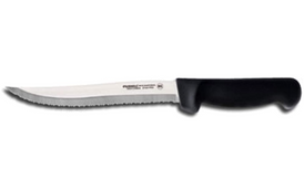 Scalloped 8" Utility Knife (Black Handle)